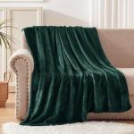 Exclusivo Mezcla Extra Large Fleece Throw Blanket for Couch, Sofa, 300GSM Super Soft and Warm Blankets, Forest Green Throw All Season Use, Cozy, Plush, Lightweight, 50x70 Inches