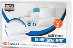Utopia Bedding Waterproof Pillow Protectors Zippered Queen Size (2 Pack, White), Zippered Pillowcases, Bed Bug Proof Pillow Encasement Covers 20 x 28 Inches