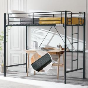 VINGLI Twin Loft Bed with Stairs and Rails