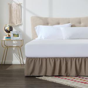 Linenspa 14 Inch Microfiber Ruffle Bed Skirt - Wrinkle and Fade Resistant - Machine Washable - Easy Use Ruffle Bed Skirt