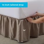 Linenspa 14 Inch Microfiber Ruffle Bed Skirt - Wrinkle and Fade Resistant - Machine Washable - Easy Use Ruffle Bed Skirt