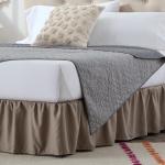 Linenspa 14 Inch Microfiber Ruffle Bed Skirt - Wrinkle and Fade Resistant - Machine Washable - Easy Use Ruffle Bed Skirt
