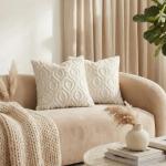 Soft Beige Throw Pillow Covers - Set of 2