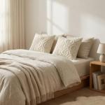 Soft Beige Throw Pillow Covers - Set of 2