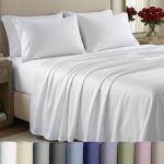 California Design Den King Size Sheets Set - Luxury 1000 Thread Count Sateen, Thick and Natural 100% Cotton Bed Sheets, Deep Pockets, Soft, Breathable and Durable Bedding Set - White