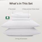 California Design Den King Size Sheets Set - Luxury 1000 Thread Count Sateen, Thick and Natural 100% Cotton Bed Sheets, Deep Pockets, Soft, Breathable and Durable Bedding Set - White