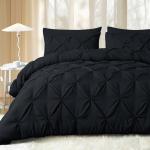 JOLLYVOGUE 7-Piece Queen Comforter Bed Set - Black