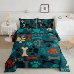 Colorful Dog Paw Print Comforter Set for Kids