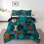 Colorful Dog Paw Print Comforter Set for Kids