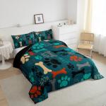 Colorful Dog Paw Print Comforter Set for Kids