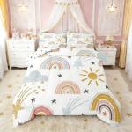 Erosebridal Rainbow Comforter Set for Kids