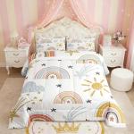 Erosebridal Rainbow Comforter Set for Kids