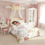 Erosebridal Rainbow Comforter Set for Kids