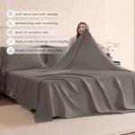 THXSILK Silk Sheet Set 4Pcs, 6A+ Top 100% Natural Mulberry Silk Bed Sheets, Breathable Cooling Luxury Bedding Sets Ultra Soft Durable, 1 Fitted Sheet, 1 Flat Sheet and 2 Pillow Shams (King, Charcoal)