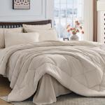 Reversible 7-Piece Queen Comforter Set in Grey