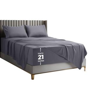 Luxury Microfiber Queen Bed Sheet Set with Pockets