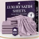 Queen Satin Bed Set – 4-Piece Luxury Sheets