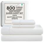 Luxury Egyptian Cotton Queen Sheet Set - 800 TC