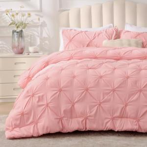 Pink Boho Pintuck Queen Comforter Set - 3 Pieces