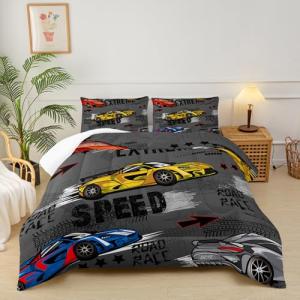 Race Car Twin Comforter Set for Boys
