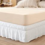 White Queen Bed Skirt with Elastic Ruffle