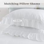 White Ruffle Duvet Cover Set for Queen Bed