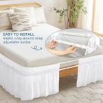 White Queen Bed Skirt with Elastic Ruffle