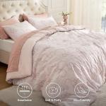 Pink Boho Tufted Queen Comforter Set, 3 Pieces