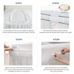 White Queen Bed Skirt with Elastic Ruffle