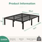Novilla Queen Metal Bed Frame with Storage Space