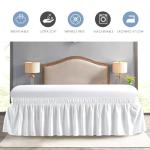 FreshCulture Queen Bed Skirt - Elastic Fit, White