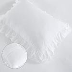 White Ruffle Duvet Cover Set for Queen Bed