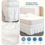 White Queen Bed Skirt with Elastic Ruffle