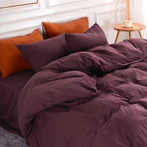 NEXHOME Queen Linen Look Duvet Cover Set