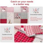 Christmas Quilt Set Queen Size with Snowman Design