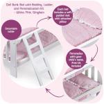 Badger Basket Doll Bunk Bed with Accessories - White/Pink