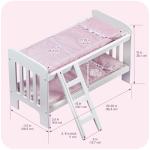 Badger Basket Doll Bunk Bed with Accessories - White/Pink