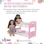 Pink Butterfly Bunk Bed Set for 18-Inch Dolls
