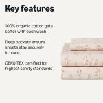 Organic Cotton Kids' Twin Sheet Set - Pale Pink Fox