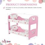 Pink Butterfly Bunk Bed Set for 18-Inch Dolls