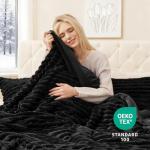 Cozy Black Faux Fur Queen Comforter Set
