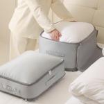 Space-Saving Compression Organizer for Bedding and Blankets
