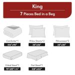 7-Piece King Comforter Set in Red & Black