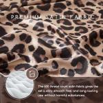 Silky Satin Queen Bed Sheets Set - Brown Leopard