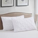 Vaulia White Microfiber Pinch Pleat Pillow Shams 2 Pack