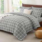 CozyLux 7-Piece Queen Comforter Set in Grey