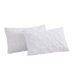 Vaulia White Microfiber Pinch Pleat Pillow Shams 2 Pack