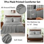 CozyLux 7-Piece Queen Comforter Set in Grey