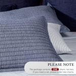 Blue Cotton Chambray Channel Stitch Pillow Sham