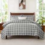 CozyLux 7-Piece Queen Comforter Set in Grey